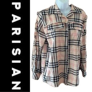 Cream Checkered Top 🖤❤️🤍